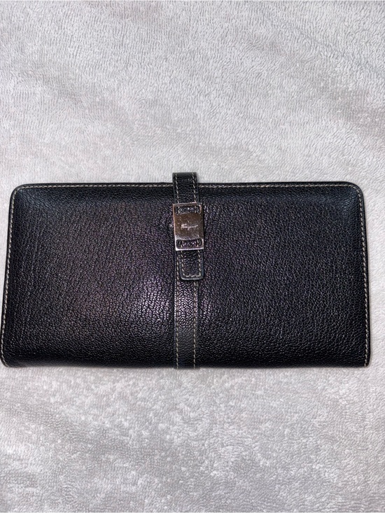 Salvatore Ferragamo Handbags - Salvatore Ferragamo Black Leather Womens Wallet with Silver Hardware Authentic